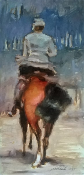 Painting titled ""Amazonka"" by Kazimierz Mordarski, Original Artwork, Oil