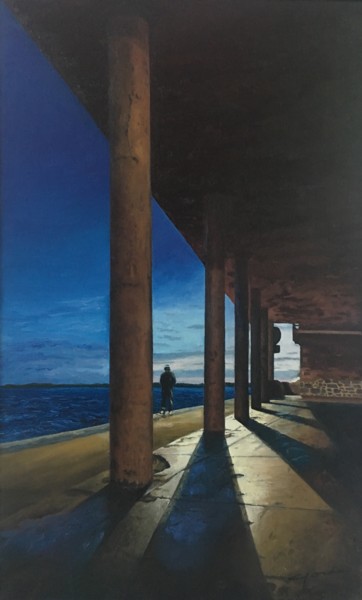 Peinture intitulée "Le temple des lumiè…" par Catherine Porée, Œuvre d'art originale, Huile