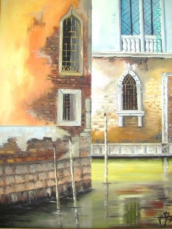 Peinture intitulée "venise" par Jean Pierre Goasdoue, Œuvre d'art originale, Huile