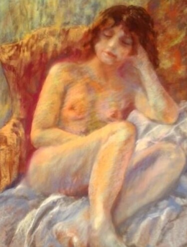 제목이 "Belle endormie"인 미술작품 Monique Marie François (Moma)로, 원작, 파스텔 판지에 장착됨