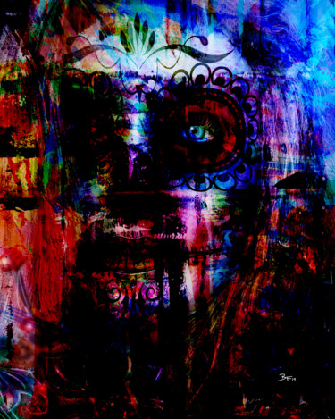 Digital Arts titled "la muerta" by Barry Farley Visual Arts, Original Artwork, Digital Painting Mounted on Other rigid panel
