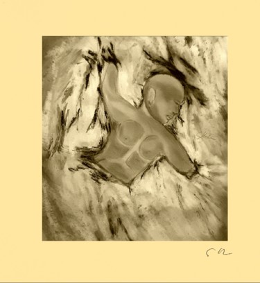 绘画 标题为“Eingemauert” 由Sigrid Helmlinger, 原创艺术品, 铅笔