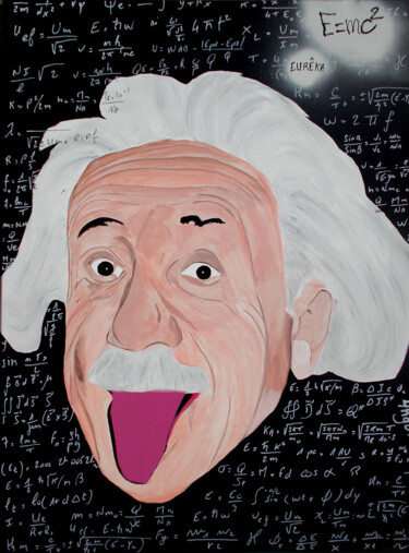 Peinture intitulée "Einstein" par Thierry Angot, Œuvre d'art originale, Acrylique