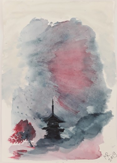 绘画 标题为“Storm.” 由Marie Ruda, 原创艺术品, 水彩