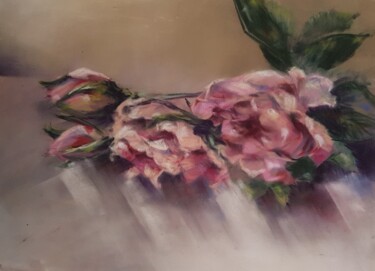 제목이 "jeté de roses"인 미술작품 Monique Marie François (Moma)로, 원작, 파스텔