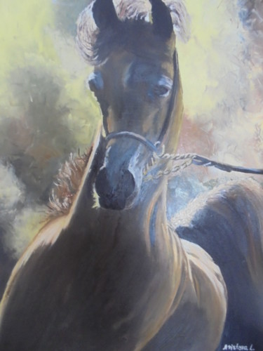 「Running brown Arabi…」というタイトルの絵画 Liubov Aristovaによって, オリジナルのアートワーク, オイル