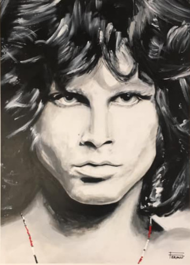 Peinture intitulée "JIM MORISSON" par Pascal Feriault, Œuvre d'art originale, Acrylique Monté sur Châssis en bois