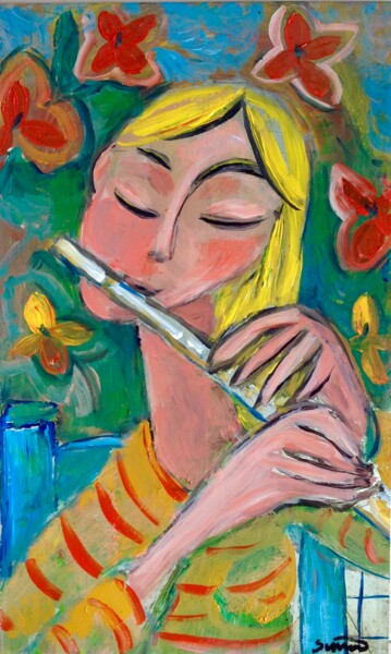 제목이 "flute"인 미술작품 Simon Taylor로, 원작, 아크릴