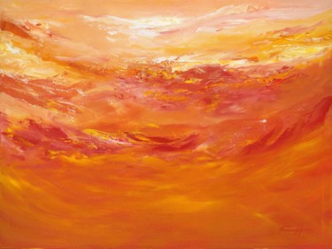 Painting titled "Heavenly Skies" by Carol Hazel, Original Artwork, Acrylic Mounted on Wood Stretcher frame