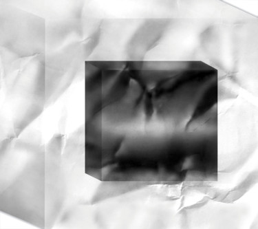 Digital Arts με τίτλο "CUBE IN BLACK ON WH…" από Vicent Creatik, Αυθεντικά έργα τέχνης, Ψηφιακή ζωγραφική
