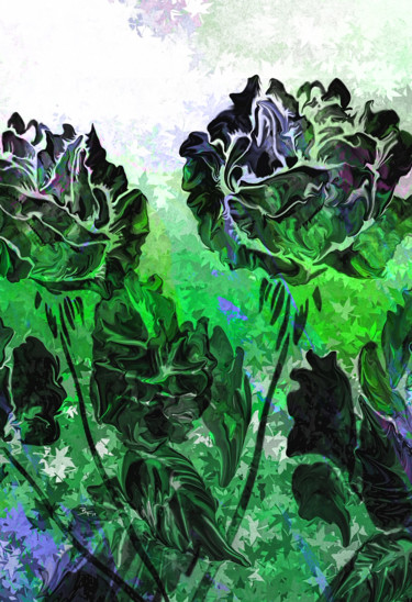 Digital Arts titled "Carnivorous Black F…" by Barry Farley Visual Arts, Original Artwork, Digital Painting Mounted on Other…