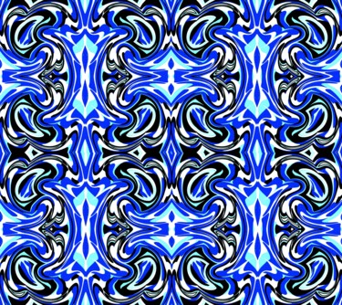 Digital Arts titled ""Blues" tapestry" by Peter Jalesh, Original Artwork, Digital Painting