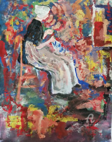 Painting titled "Woman tripping" by Andrew Walaszek, Original Artwork, Gouache