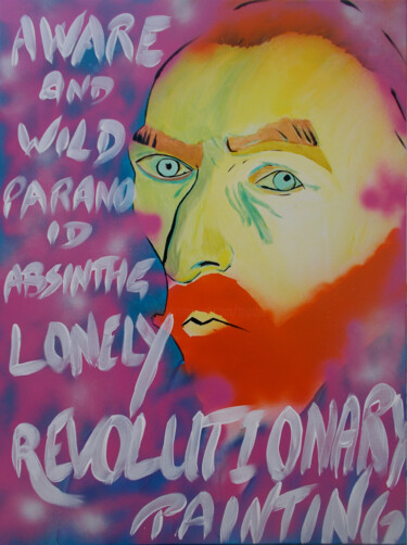 Peinture intitulée "Portrait Van Gogh" par Thierry Angot, Œuvre d'art originale, Acrylique