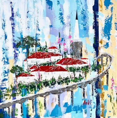 Painting titled "Ré" by Anvi, Original Artwork, Acrylic Mounted on Wood Stretcher frame