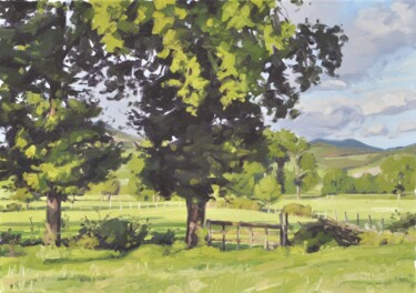 Vingt et un août, saint vincent, fin d'après-midi Peinture intitulée "Vingt et un août, s…" par Anne Baudequin, Œuvre d'art originale, Huile