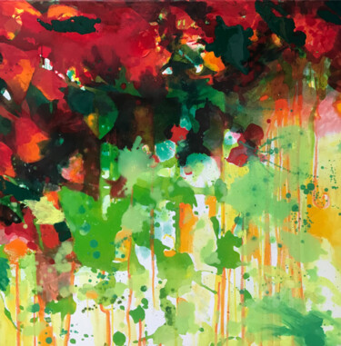 Peinture intitulée "Sous bois" par Marika Perros, Œuvre d'art originale, Huile Monté sur Châssis en bois