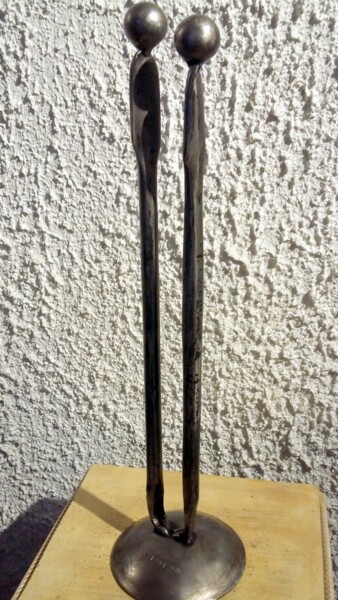 Sculptuur getiteld "PERE & FILS" door Gerard Lami, Origineel Kunstwerk, Metalen
