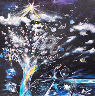 "Mémoire de l'eau" Peinture intitulée ""Mémoire de l'eau"" par Marie Laplace, Œuvre d'art originale, Acrylique Monté sur Châssis en bois