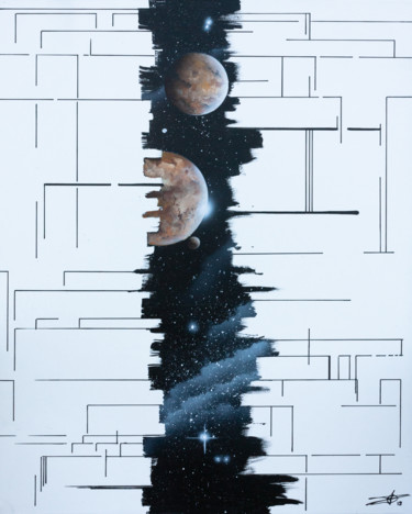绘画 标题为“La Faille - 1” 由Pascal Genevois, 原创艺术品, 丙烯 安装在木质担架架上