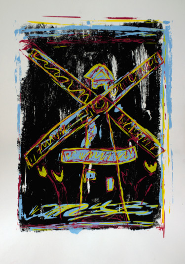 Printmaking titled "Mill" by Henk Adriani, Original Artwork, Screenprinting