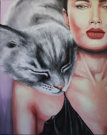 Gata Maior (Cat Major) Painting titled "Gata Maior (Cat Maj…" by Cassia Naomi, Original Artwork, Oil