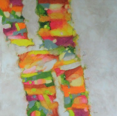 Painting titled "CHROMOSOME" by Annick Volant-Vettu (AVVA), Original Artwork, Acrylic