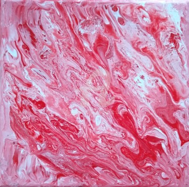 Peinture intitulée "Abstract mineral red" par Isabelle Lucas, Œuvre d'art originale, Acrylique