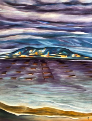 Peinture intitulée "Thau #8" par Anne Brigaud, Œuvre d'art originale, Pastel