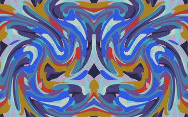 Digital Arts titled "Bluish Vase" by Peter Jalesh, Original Artwork, Digital Painting
