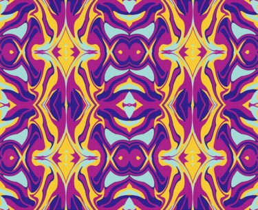 Digital Arts titled "Tapestry with inter…" by Peter Jalesh, Original Artwork, Digital Painting