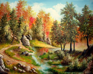 Peinture intitulée "La fin de l'été." par Gérard Jéhin, Œuvre d'art originale, Huile Monté sur Châssis en bois