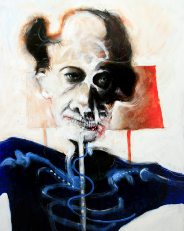 Peinture intitulée "AUTOPORTRAIT" par Patrick Santus, Œuvre d'art originale, Huile Monté sur Châssis en bois