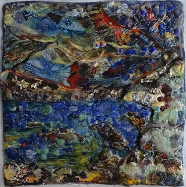 「Courants, Terre eau…」というタイトルの彫刻 Ingrid Johannによって, オリジナルのアートワーク, セラミックス その他の剛性パネルにマウント