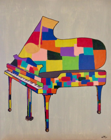Painting titled "COLOR OF MUSIC" by Mitch Nye, Original Artwork, Acrylic Mounted on Wood Stretcher frame