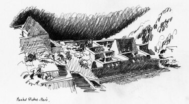 Dibujo titulada "Machu Pichu, Peru 03" por Chelo Leyria, Obra de arte original, Lápiz