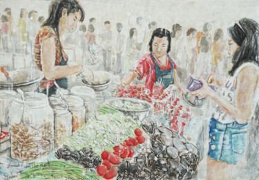 Malerei mit dem Titel "Snacks on the go" von Gordonartist1, Original-Kunstwerk, Acryl