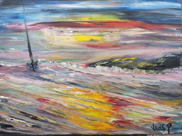 Peinture intitulée "SEUL" par Pascal Jung, Œuvre d'art originale, Huile