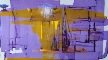 Peinture intitulée "Voyageurs - encres…" par Clau Redier-Clément, Œuvre d'art originale, Encre