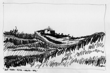 Dibujo titulada "Cementerio de San I…" por Chelo Leyria, Obra de arte original, Lápiz
