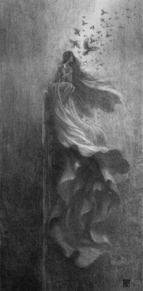 제목이 "Glimmer Of Hope (Pr…"인 그림 Christophe Vacher로, 원작, 숯
