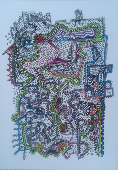 Dessin intitulée "vieux fort!" par Girerd Christophe, Œuvre d'art originale, Crayon