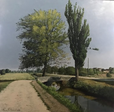 绘画 标题为“Lungo un canale” 由Marco Panicali, 原创艺术品, 油