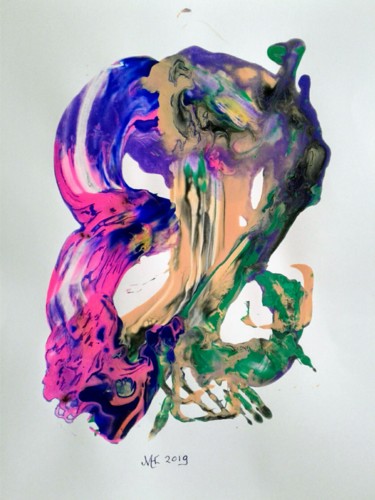 Schilderij getiteld "Geen" door Marianne Huizinga, Origineel Kunstwerk, Gouache