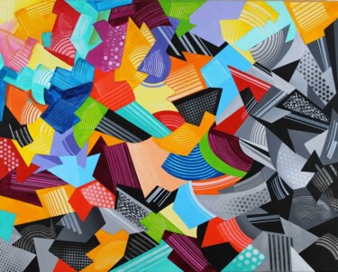 Peinture intitulée "PATCHWORK" par Minirel, Œuvre d'art originale, Acrylique Monté sur Châssis en bois