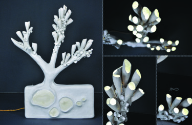 Design intitulée "Au fond du Lac" par Joël Bartz, Œuvre d'art originale, Luminaire