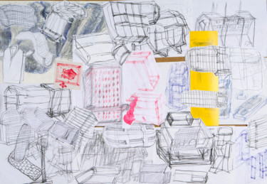 「- chosen places -」というタイトルの描画 Adrian Uncrutによって, オリジナルのアートワーク, コラージュ