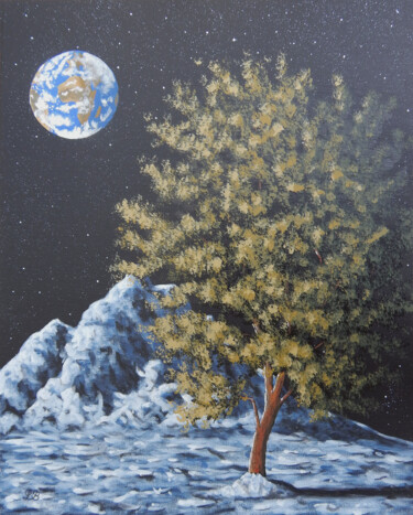Au clair de la Terre Peinture intitulée "Au clair de la Terre" par Bruno Lemasson, Œuvre d'art originale, Acrylique