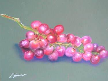 Σχέδιο με τίτλο "raisin rose -pastel…" από Patricia Giroldini Hyvernat, Αυθεντικά έργα τέχνης, Παστέλ