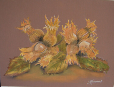 Σχέδιο με τίτλο "noisettes  -pastel…" από Patricia Giroldini Hyvernat, Αυθεντικά έργα τέχνης, Παστέλ